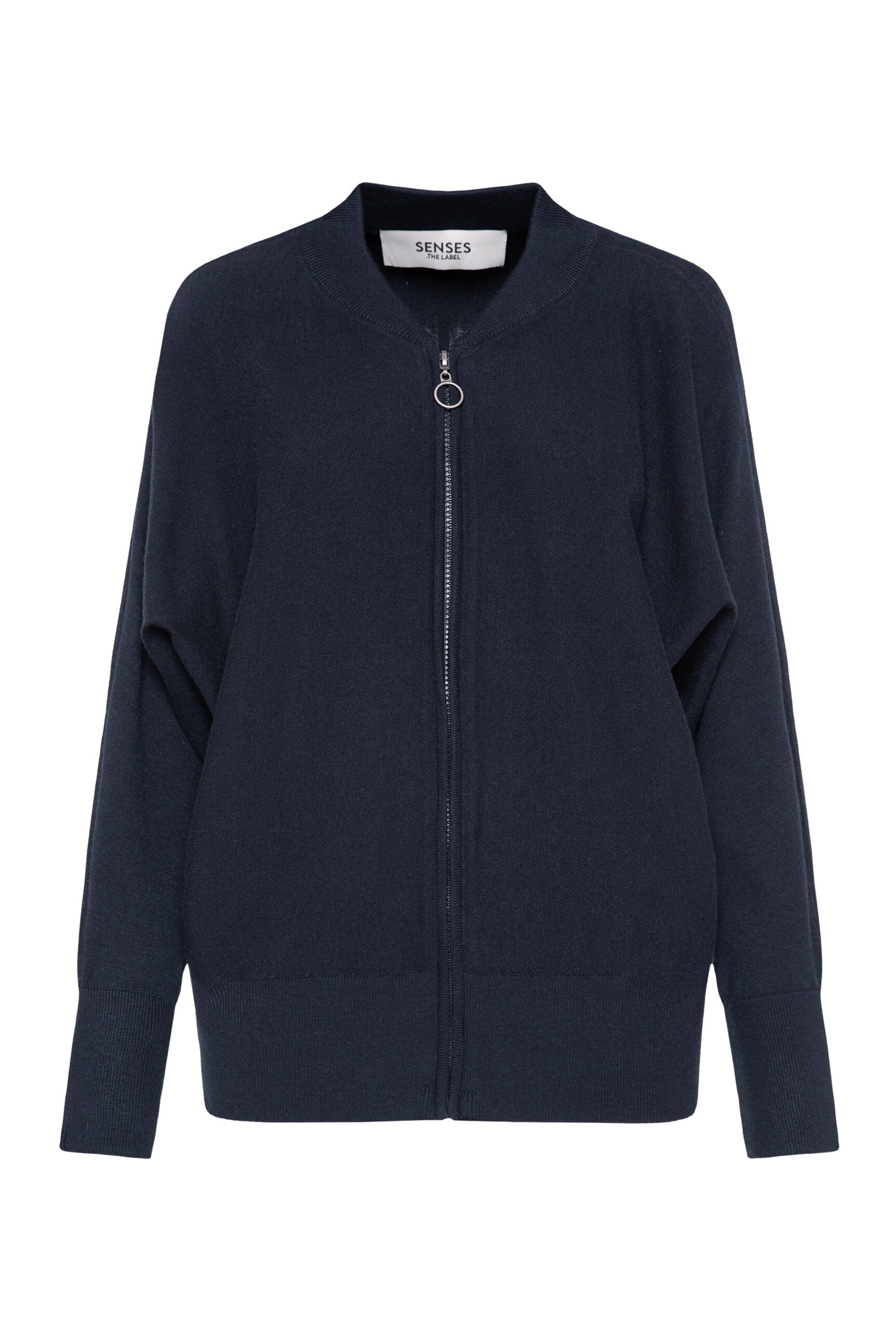 SENSES.THE LABEL Knit Cardigan in Blue: front