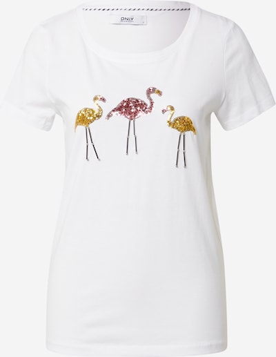 ONLY Shirt 'Kita' in gold / pink / weiß, Produktansicht
