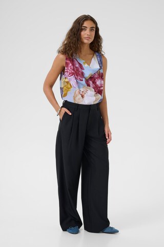 CULTURE Wide leg Pleat-Front Pants 'CUYala' in Black
