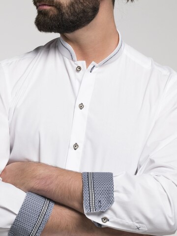 SPIETH & WENSKY Slim Fit Trachtenhemd 'Brambach' in Weiß