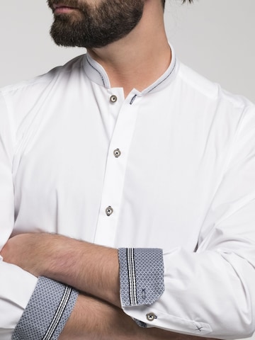 SPIETH & WENSKY Slim Fit Trachtenhemd 'Brambach' in Weiß