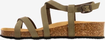 The Divine Factory Sandal in Green: front