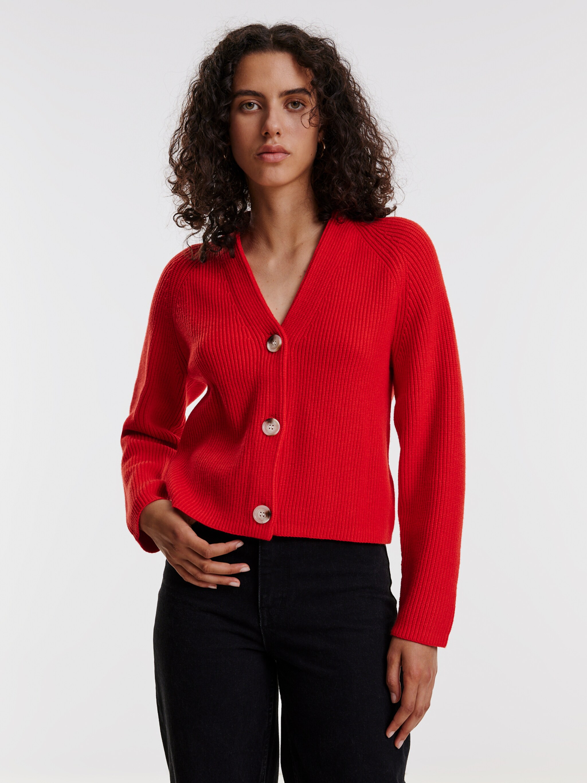 EDITED Producten Gebreid vest 'Logan' Rood