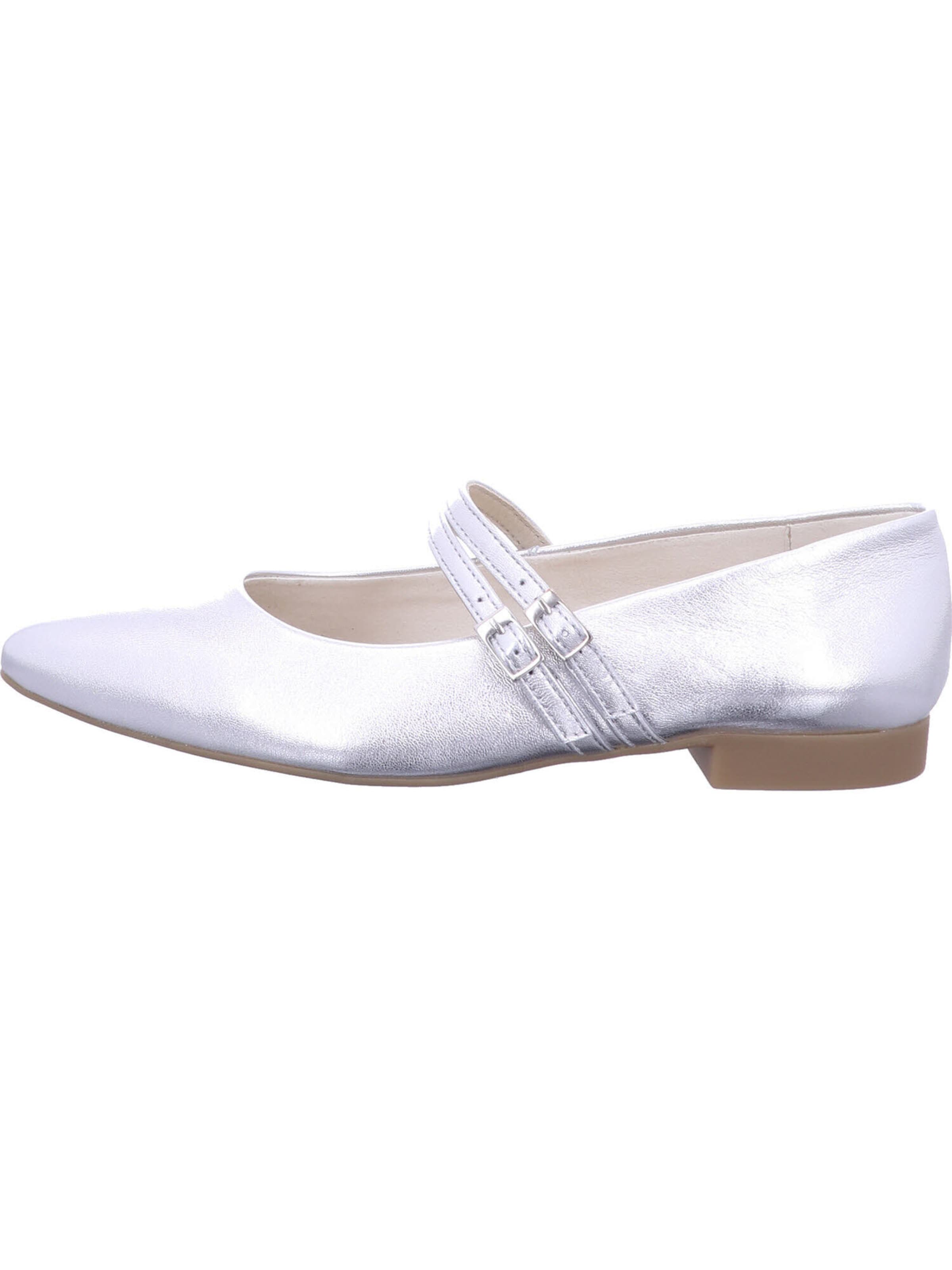 Paul Green Ballet Flats with Strap in Silver: front