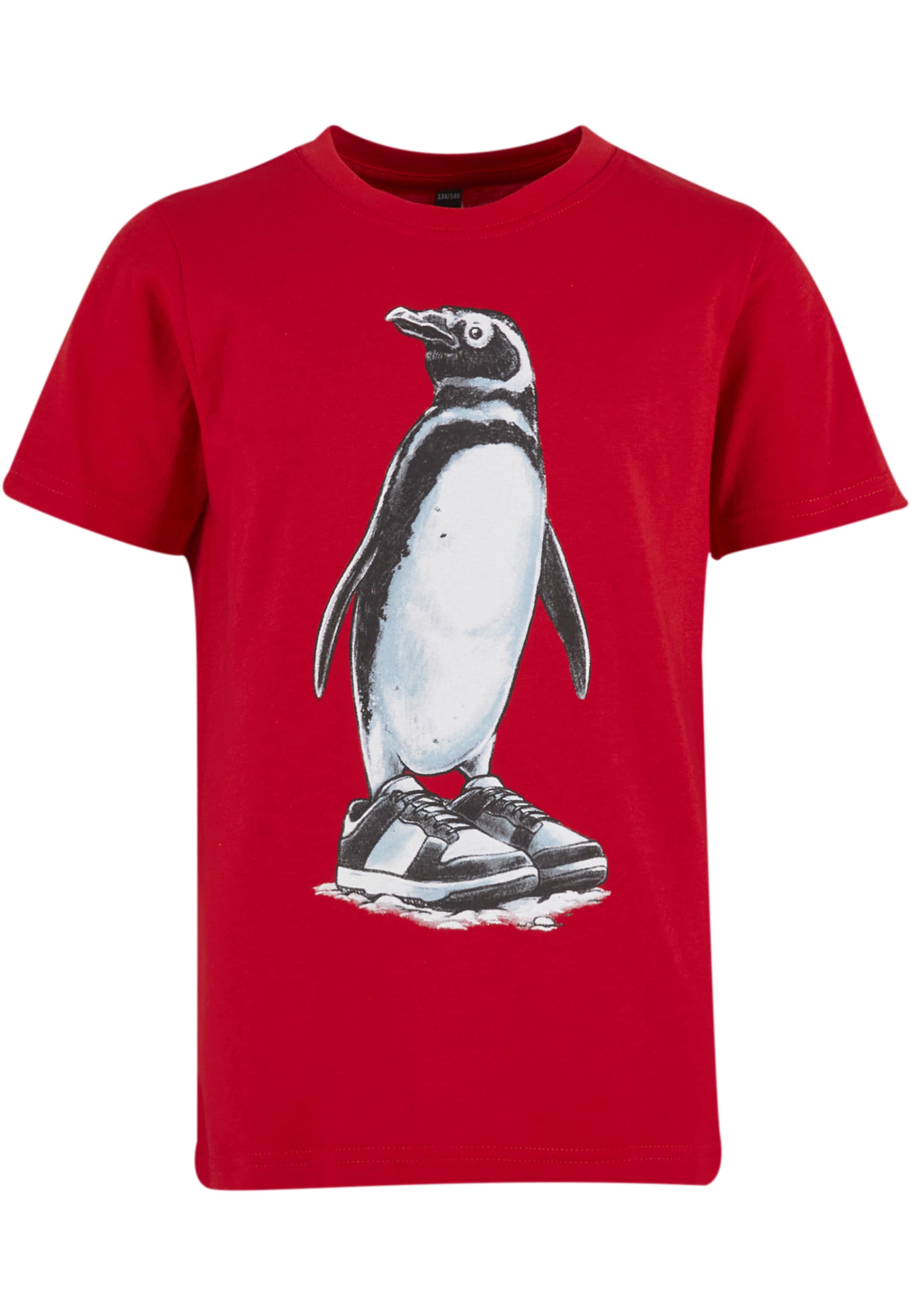 T-Shirt 'Fancy Penguin' Mister Tee en rouge : devant