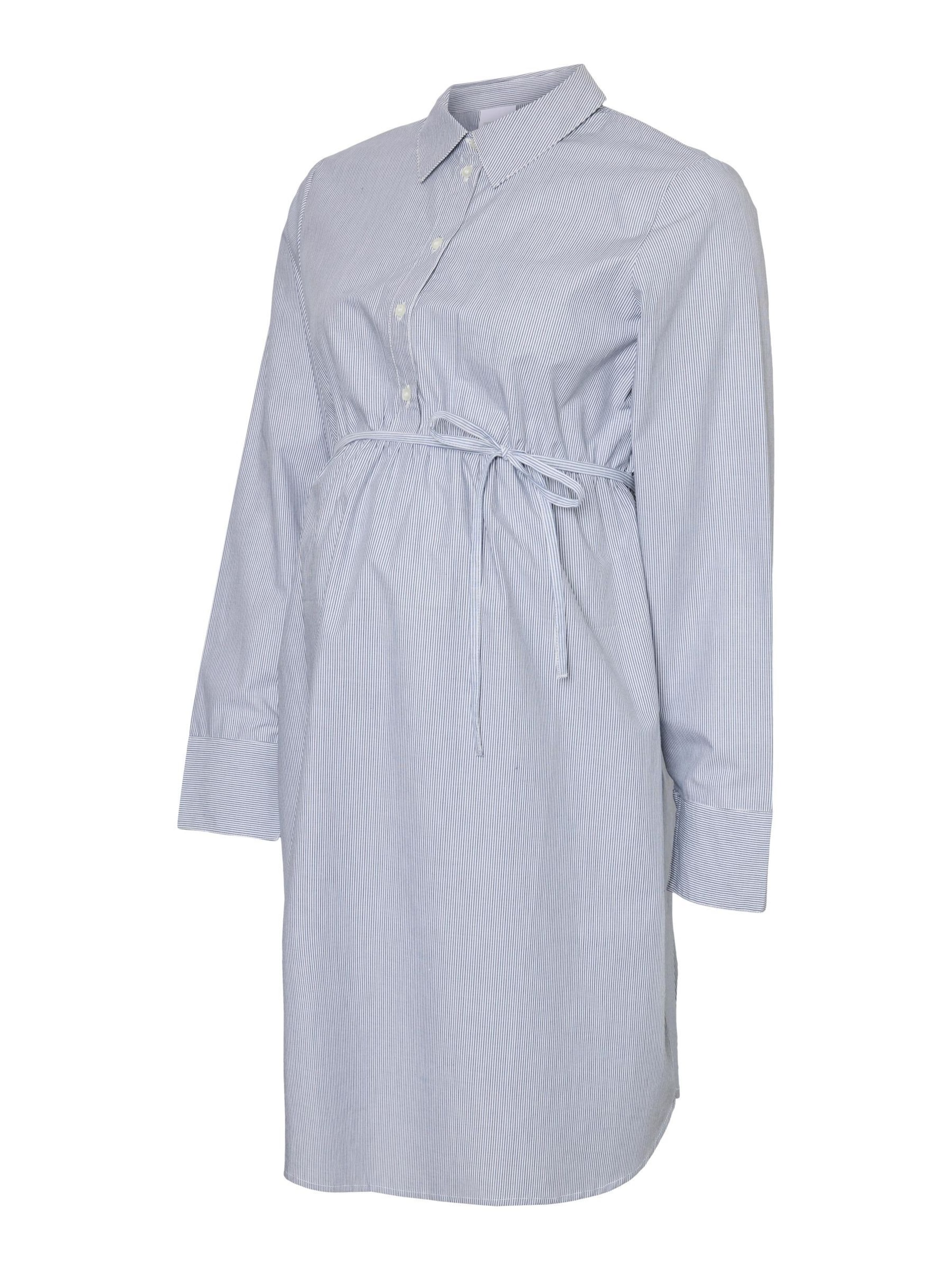MAMALICIOUS Robe-chemise 'MLSALMA' en gris / blanc, Vue avec produit