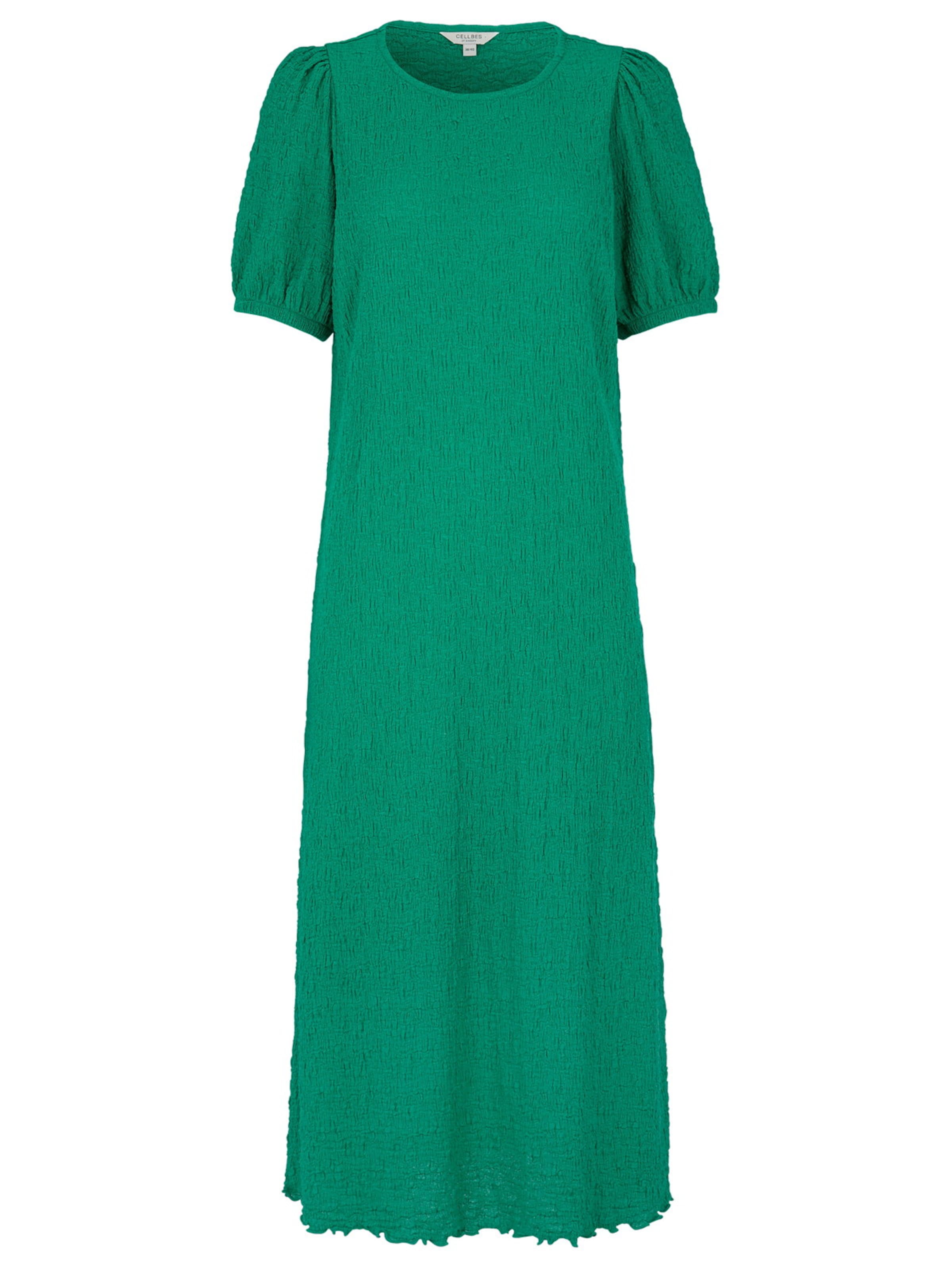 Cellbes of Sweden Jerseykleid mit Struktur in Grün: Vorderseite