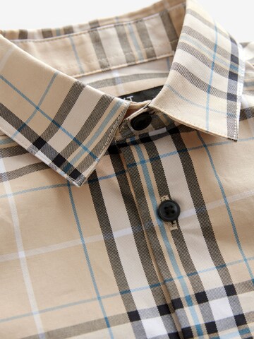 Next Regular fit Button Up Shirt in Beige