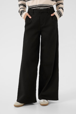 Cream Loose fit Trousers 'Visti' in Black: front