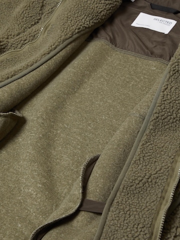 SELECTED HOMME Fleece Jacket in Green