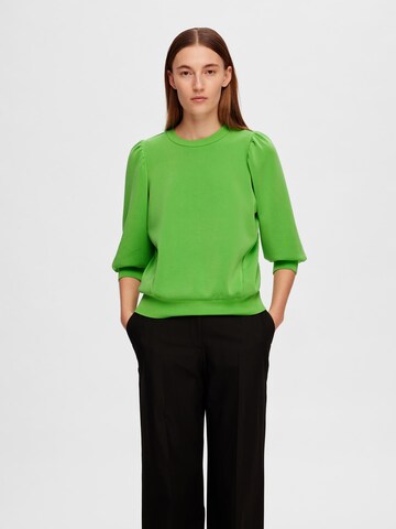 Sweat-shirt 'TENNY' SELECTED FEMME en vert : devant