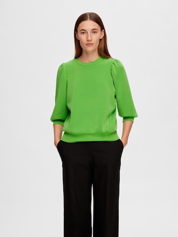 SELECTED FEMME - Sweatshirt 'TENNY' em verde: frente