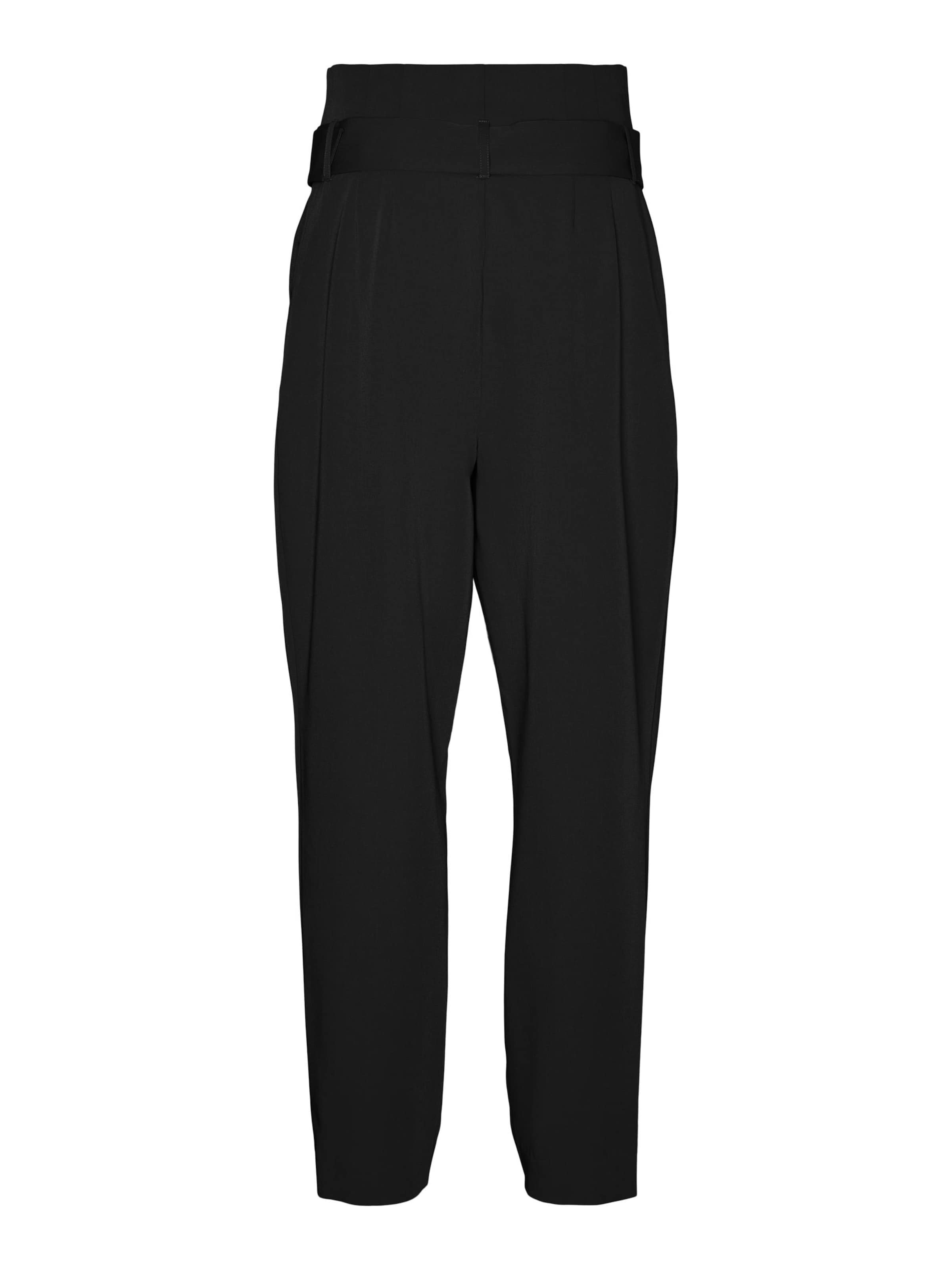 VERO MODA Zúžený strih Plisované nohavice - Čierna