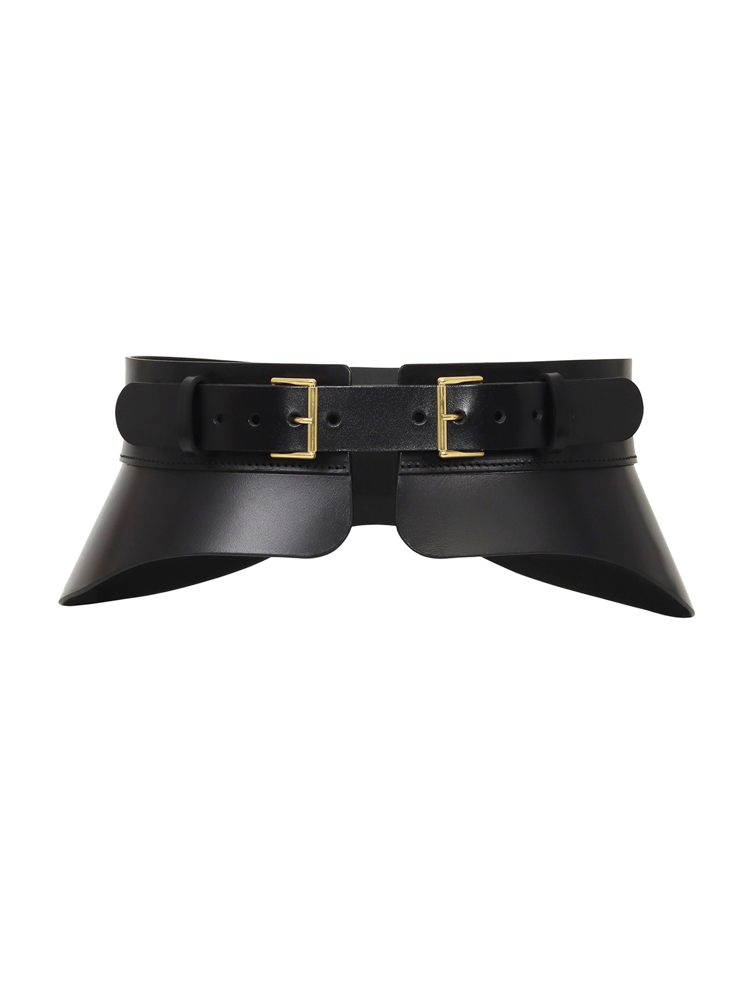Haute Cuir Belt 'Crescent Peplum Belt' in Black: front