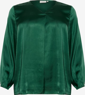 KAFFE CURVE Blúzka 'KC Lane' - Zelená: predná strana