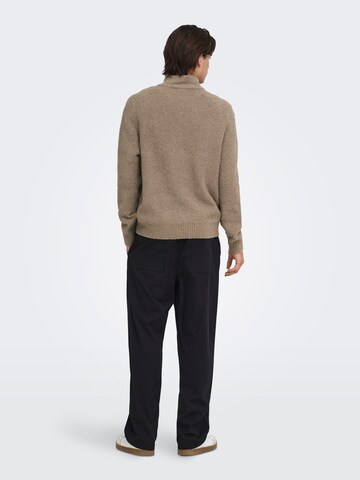 Only & Sons Strickjacke 'DALE ' in Braun