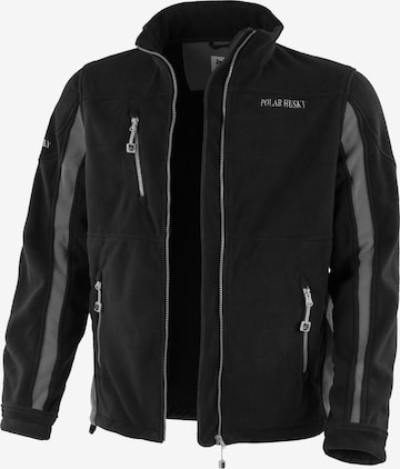 Polar Husky Athletic Fleece Jacket in Black: front