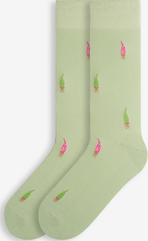 Von Jungfeld Socken 'RETRO ICONS' in Grün: Vorderseite