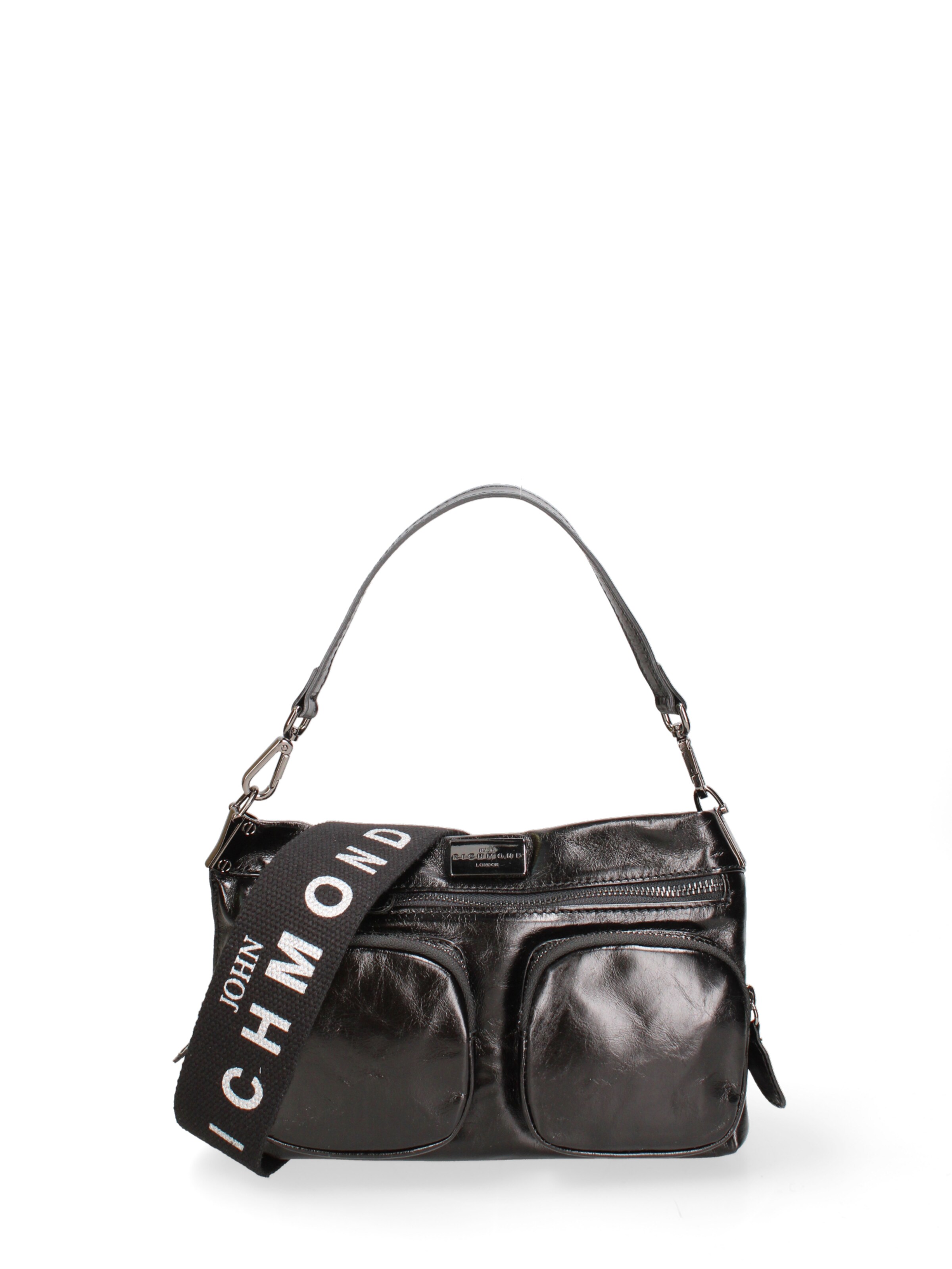 Borsa a spalla di John Richmond in nero: frontale