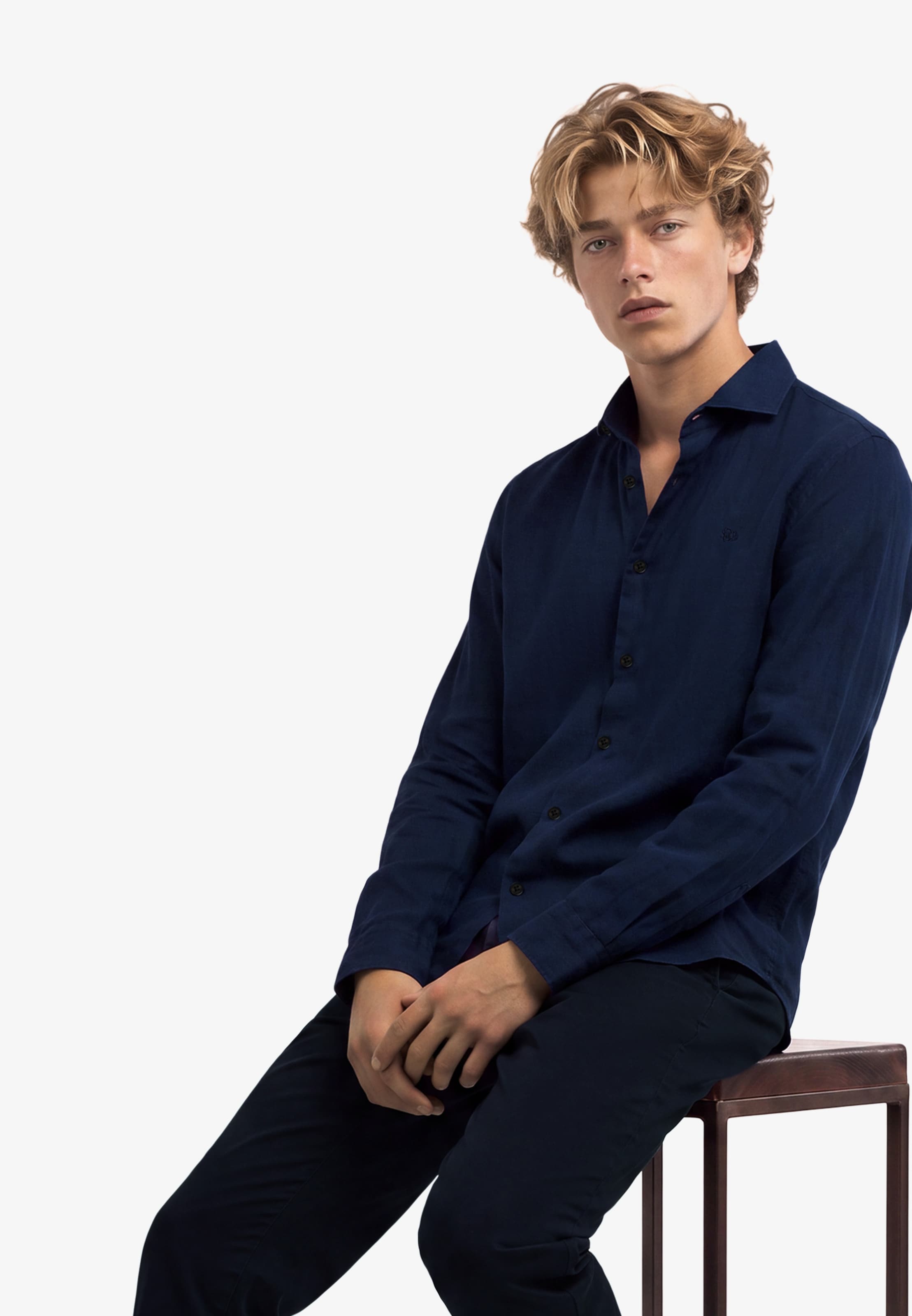 Superdry & Co Regular fit Button Up Shirt 'Riviera' in Blue: front