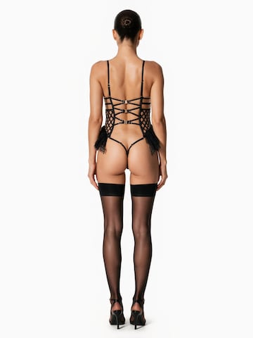 Body 'Valentina Corseted Bodysuit' GOD SAVE QUEENS en noir