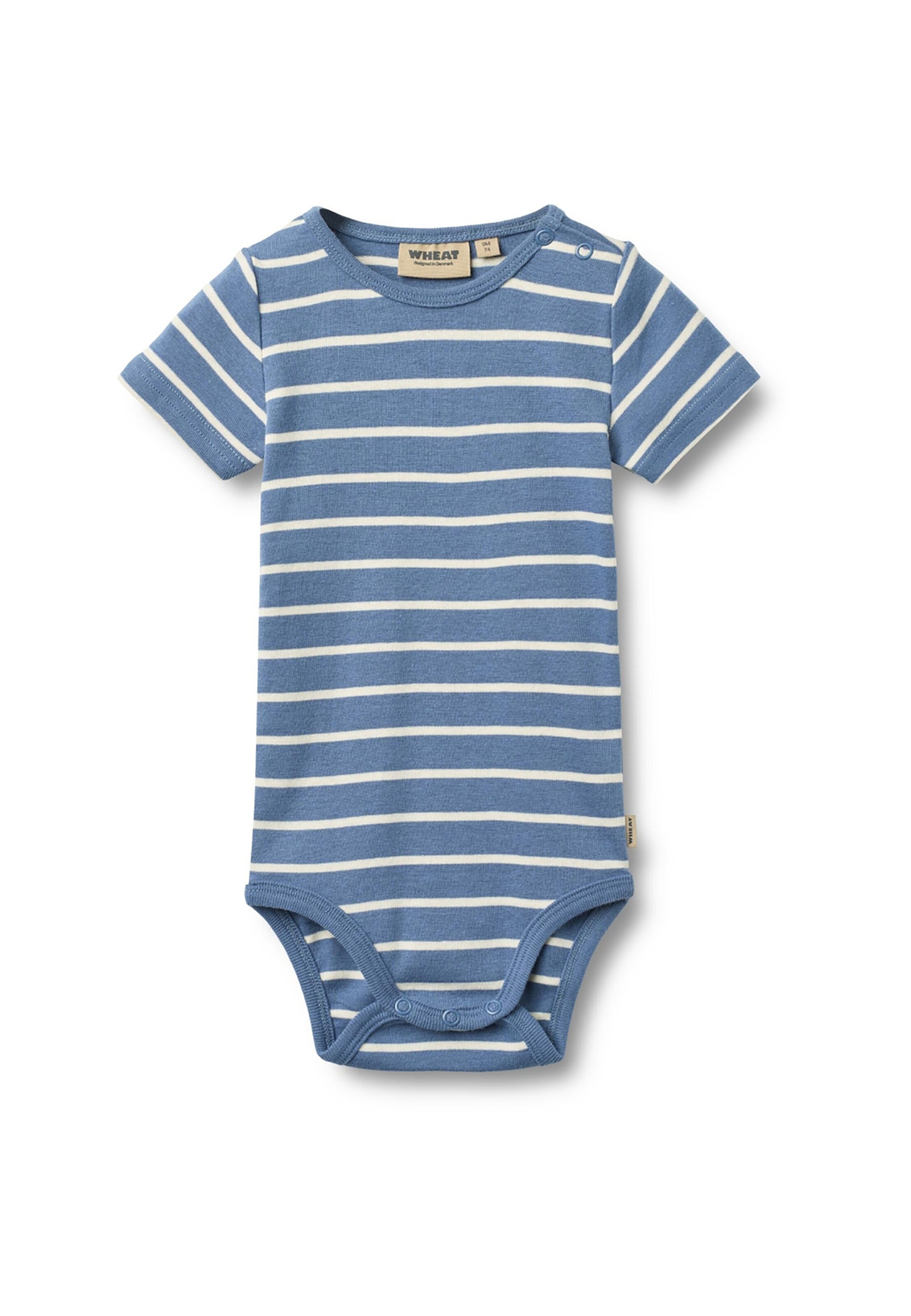 Tutina / body per bambino 'Edvald' di WHEAT in blu: frontale