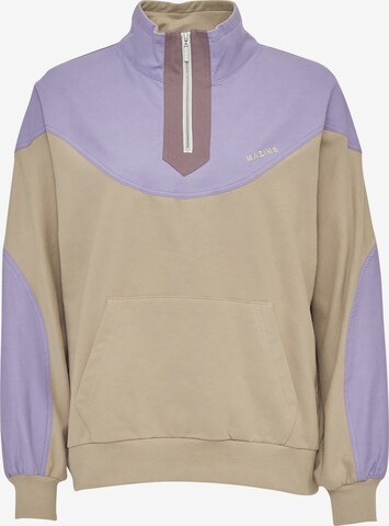 mazine Sweatshirt ' Vera Half Zip ' in Beige: front
