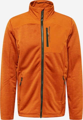 PROTEST Athletic Fleece Jacket 'HAMMEREN' in Orange: front