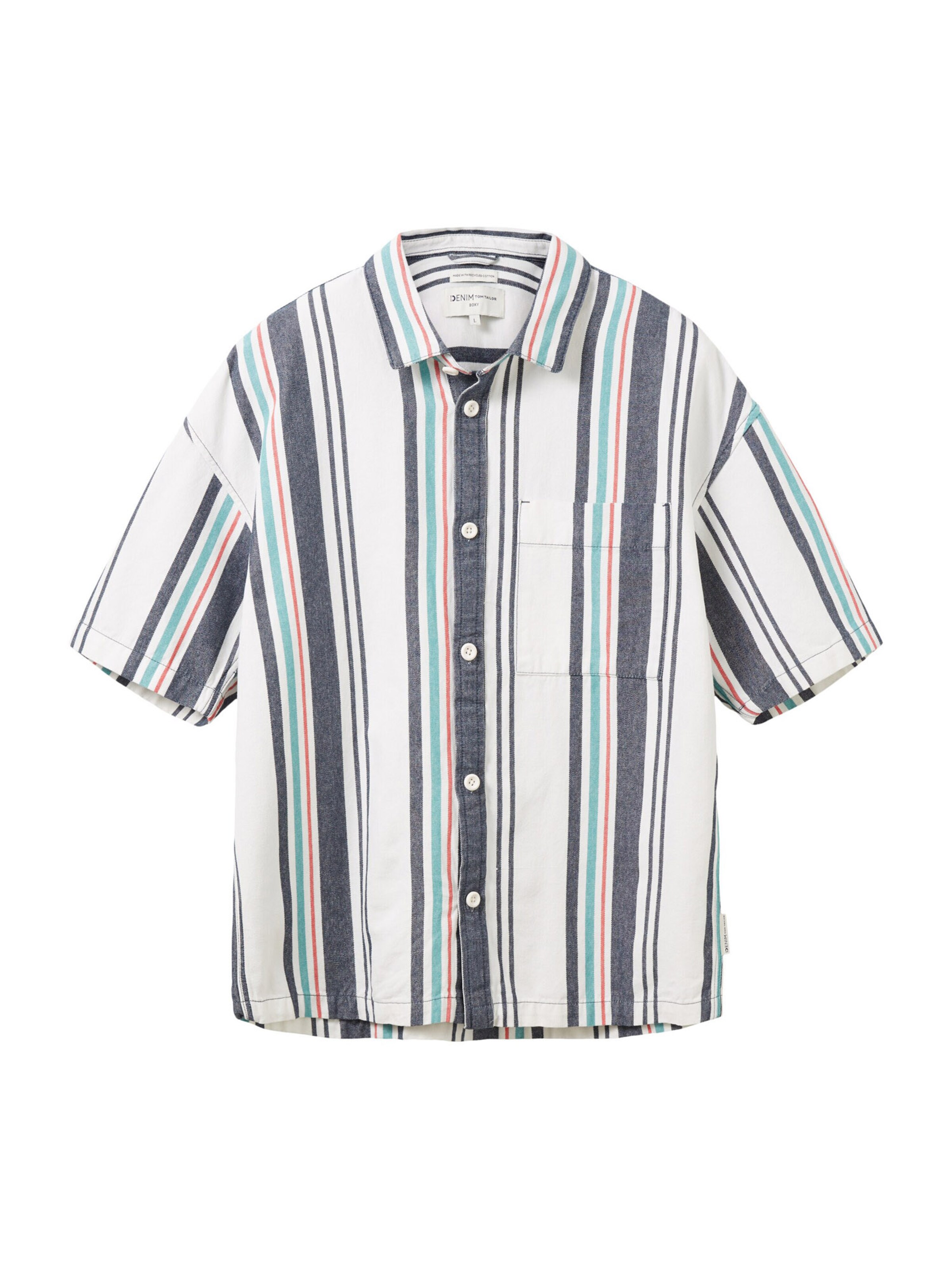 tengerészkék / jáde / világospiros / fehér TOM TAILOR DENIM Ing, Termék nézet