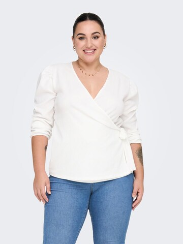 ONLY Carmakoma Blouse in Wit: voorkant