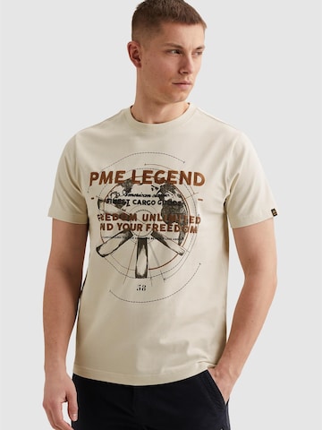 PME Legend T-shirt 'T-shirt in cotton jersey with artwork' i beige: framsida