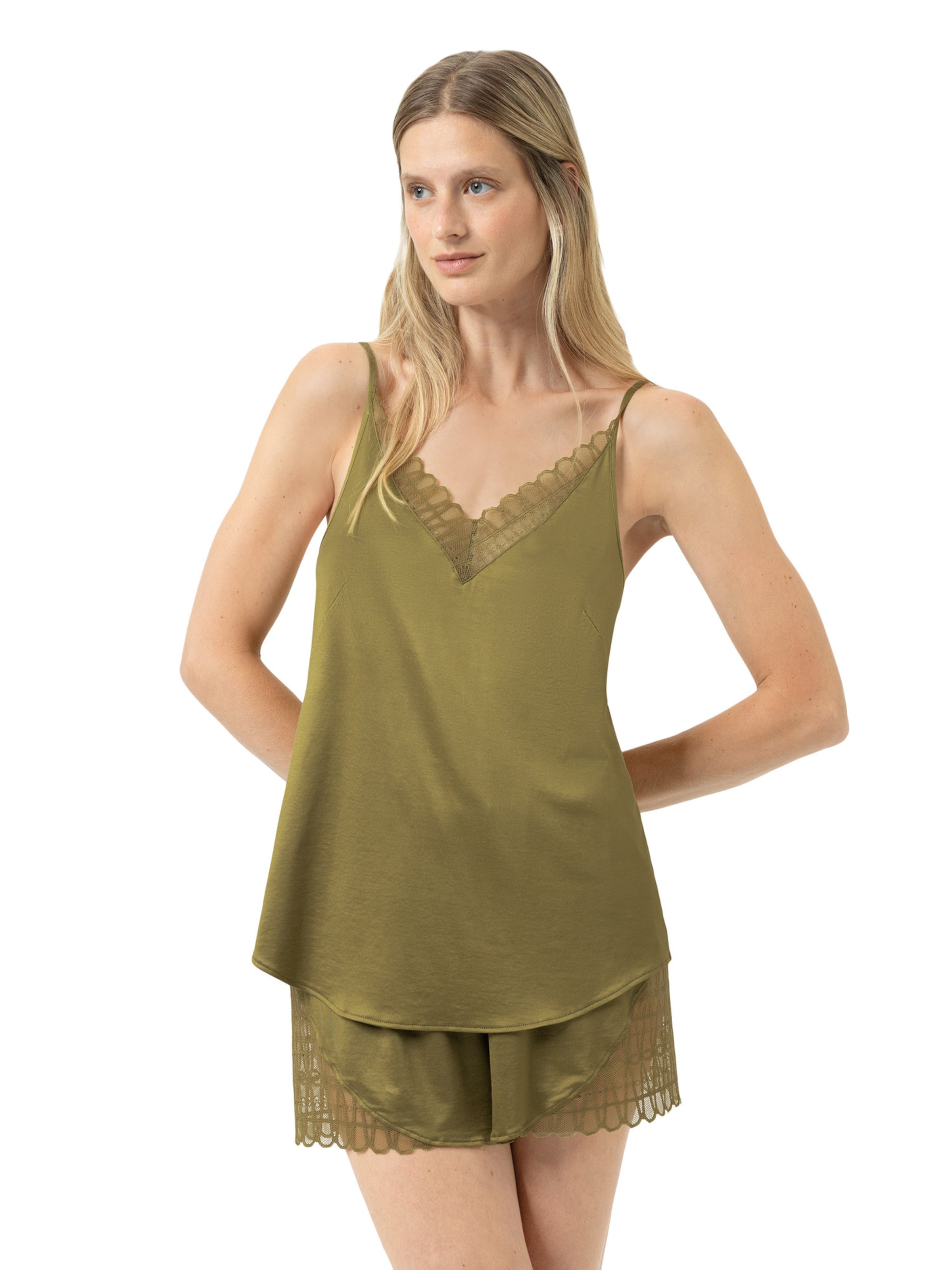 Mey Pajama shirt 'Temptation' in Green: front