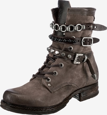 A.S.98 Lace-Up Ankle Boots in Grey: front