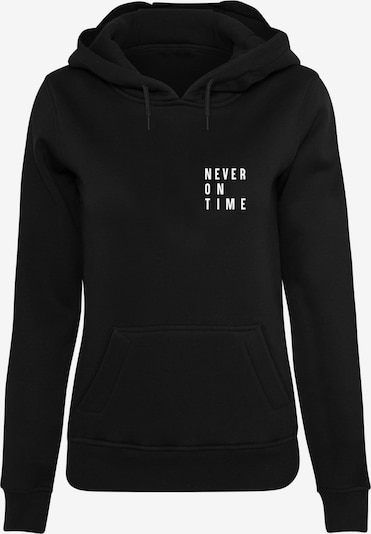 Mister Tee Sweatshirt 'Never On Time' i sort / hvid, Produktvisning