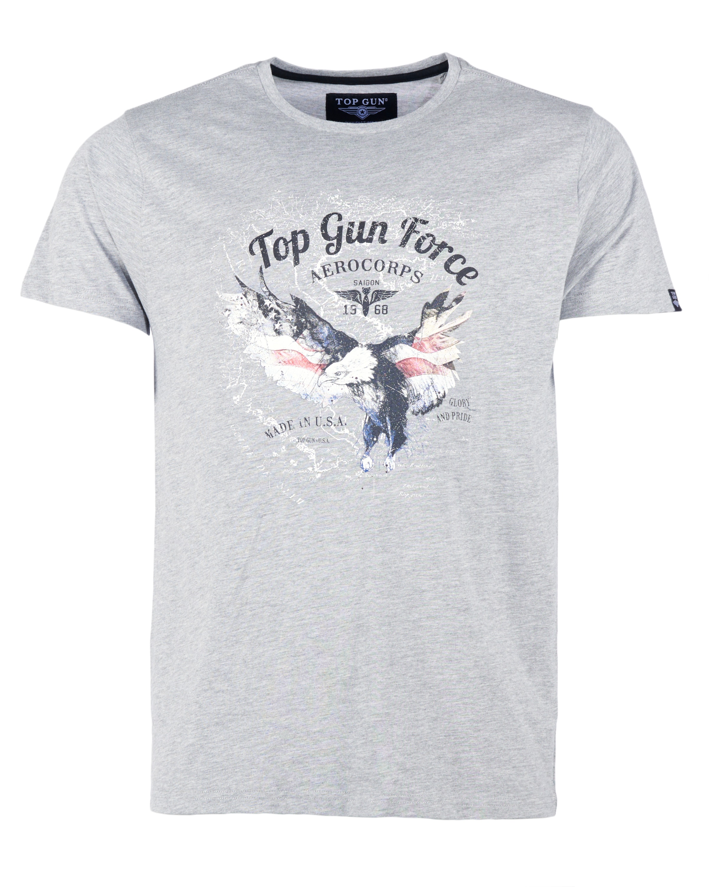 TOP GUN Shirt 'TG20213024' in Grijs: voorkant