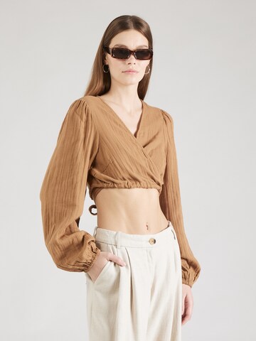 PIECES Blouse 'PCASTINA' in Brown