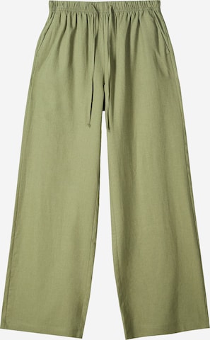 Loosefit Pantalon Bershka en beige : devant