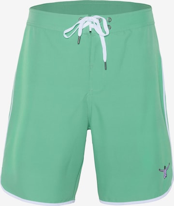 CHIEMSEE Athletic Swim Trunks in Green: front