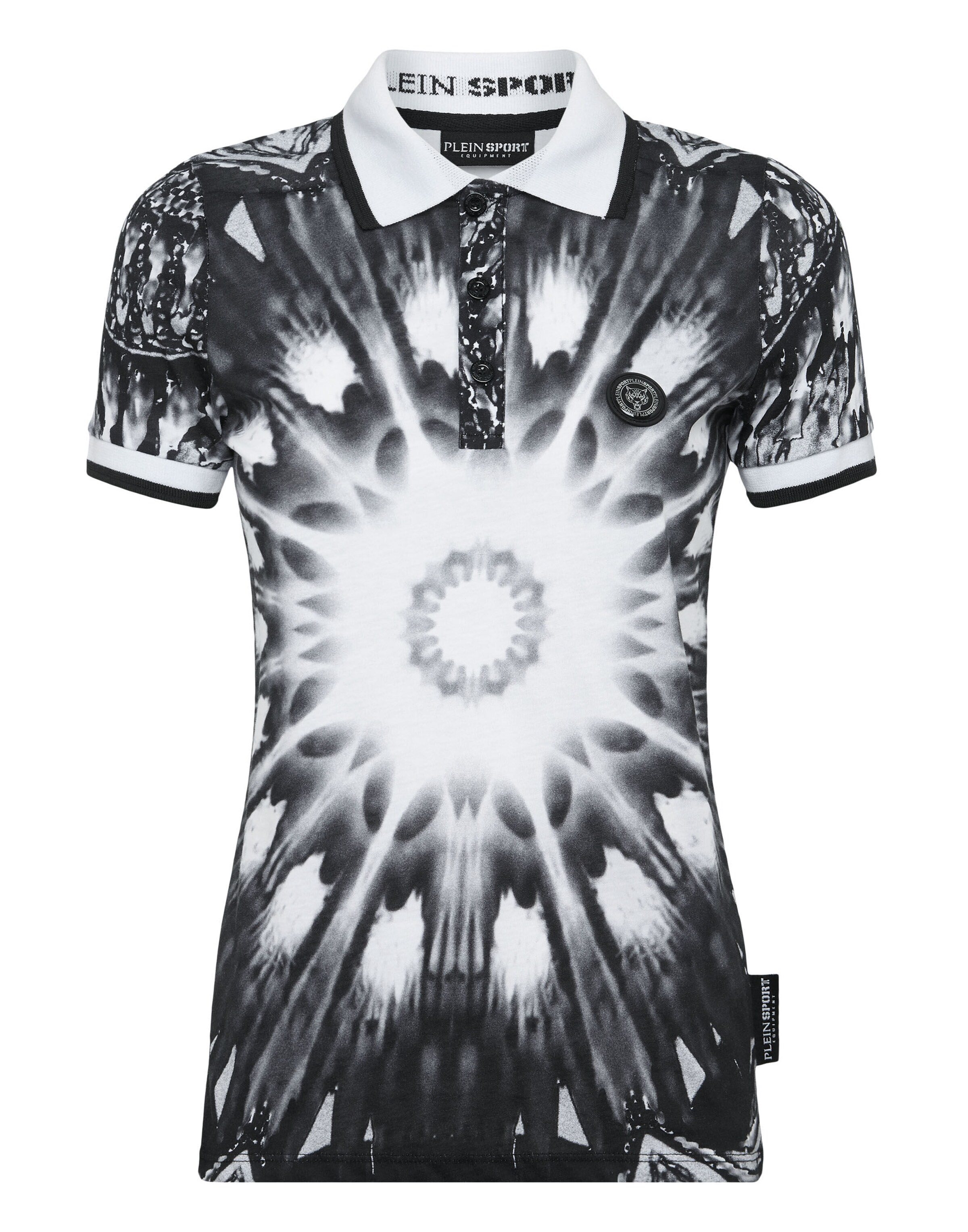 Plein Sport Shirt 'Optical Flower' in Black: front