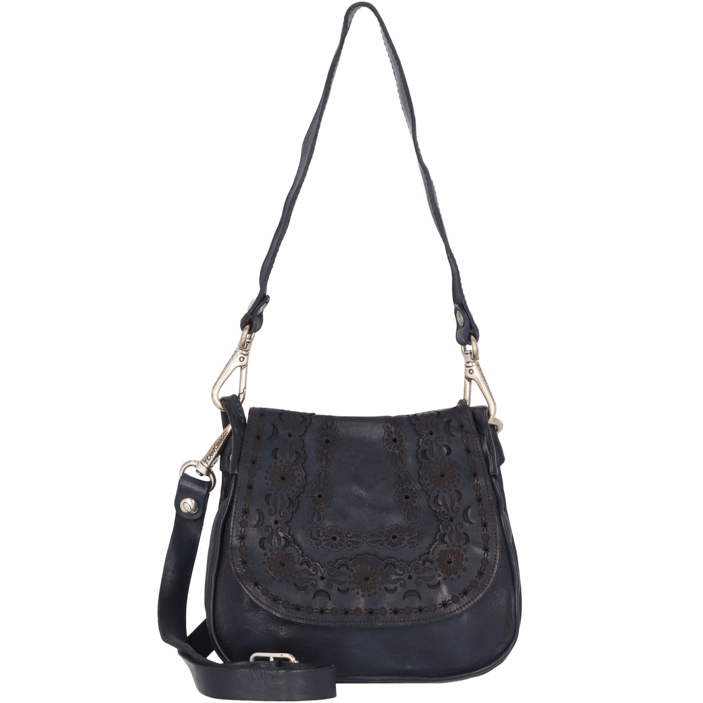 Campomaggi Schultertasche in blau / schwarz, Produktansicht