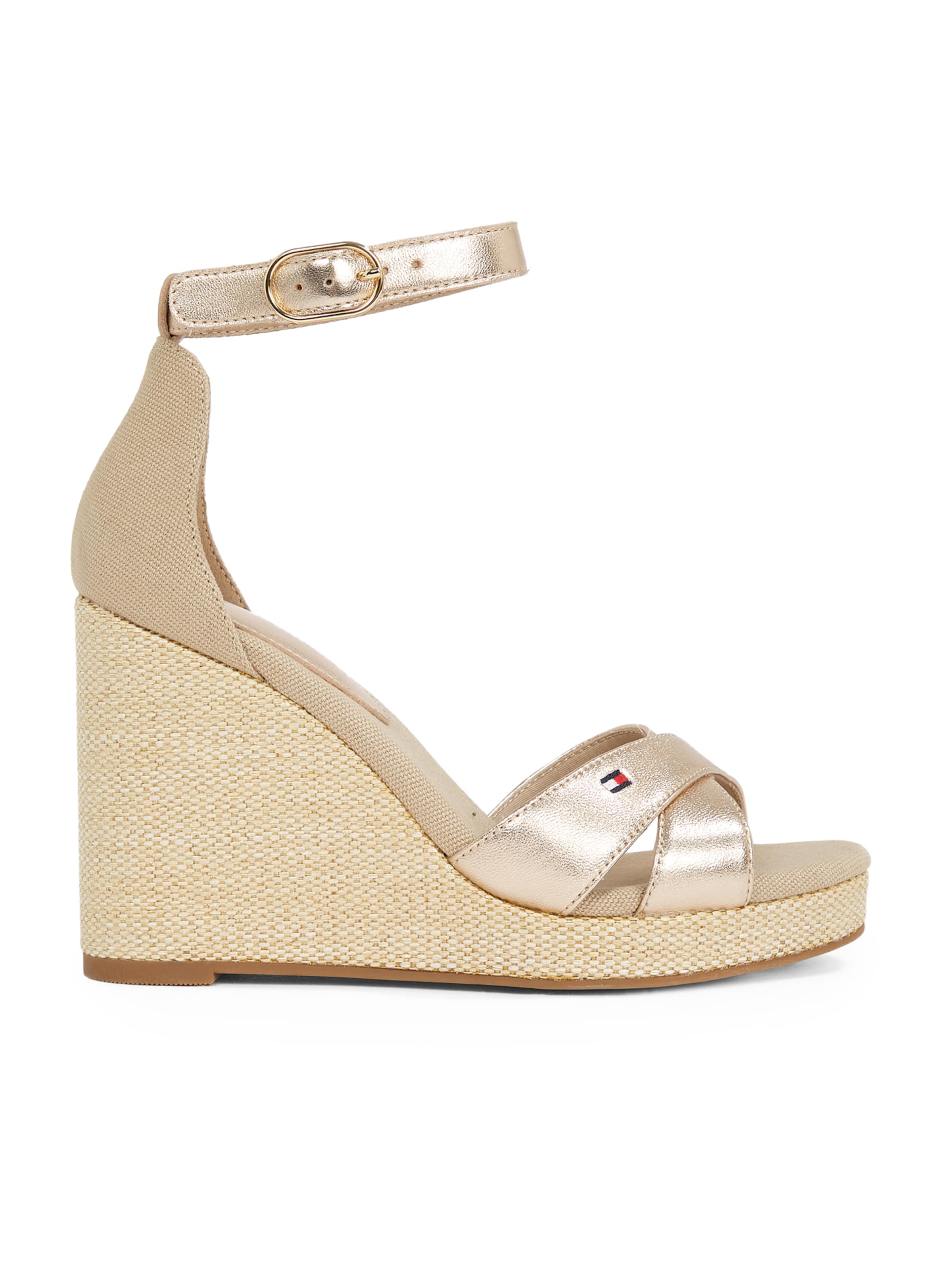 TOMMY HILFIGER - Sandálias com tiras em ouro