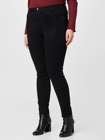 ONLY Carmakoma Skinny Jeans 'PUSH' in Schwarz: Vorderseite