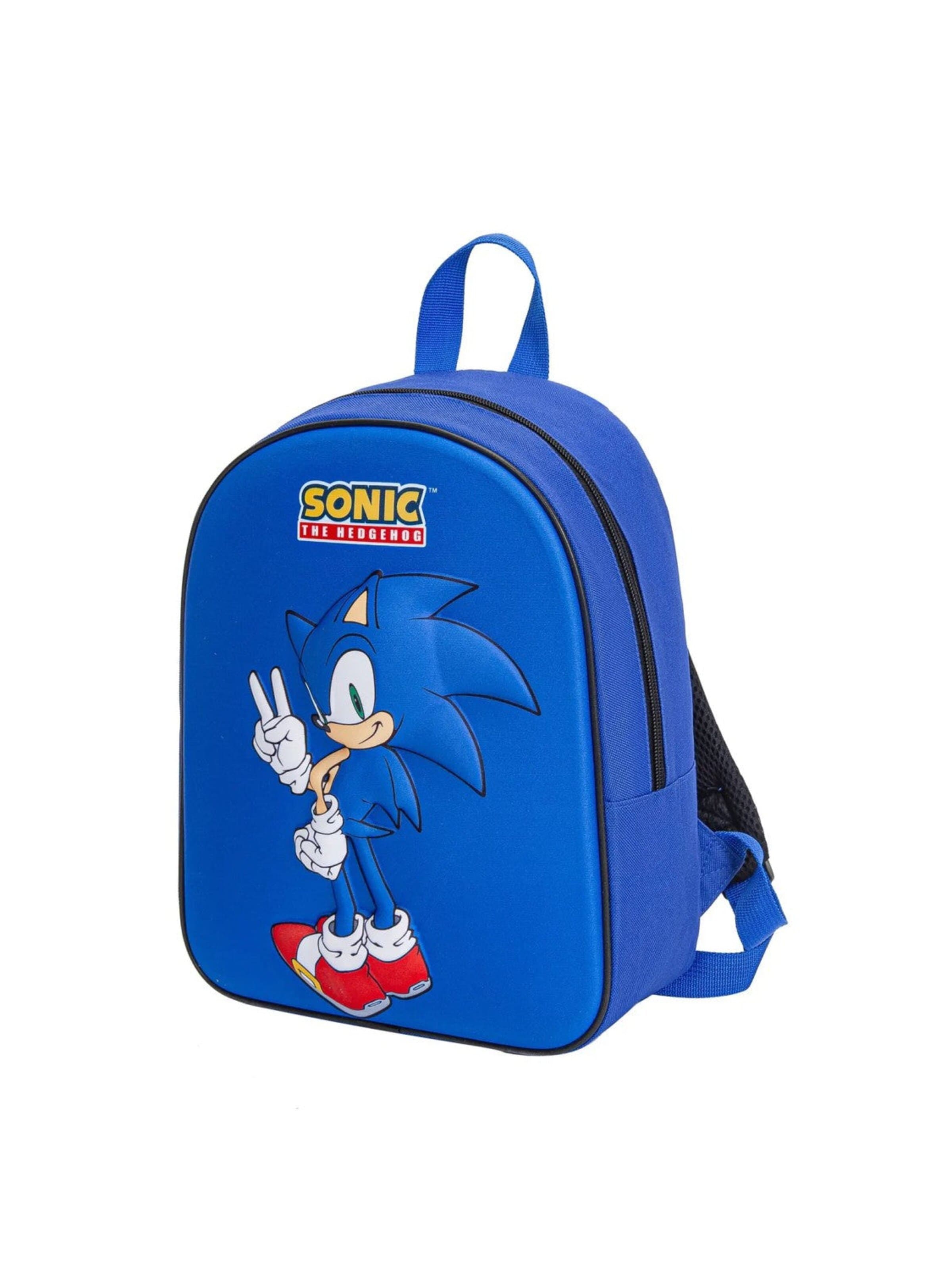 Sonic the Hedgehog Rugzak 'Sonic The Hedgehog Rugzak Blauw 3D Voorkant Verstelbare Schouderbanden Officieel Gelicenseerd' in Blauw