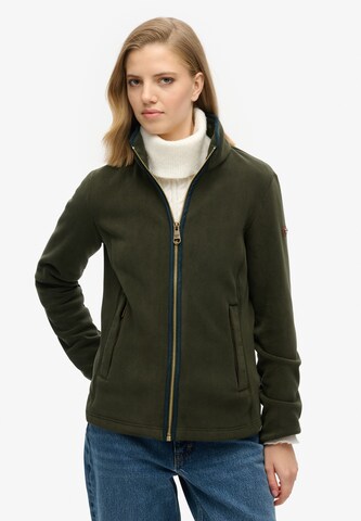 Superdry Fleece jas 'Estate' in Groen: voorkant