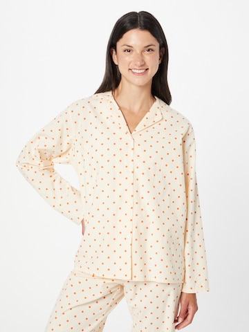 BeckSöndergaard - Camiseta para dormir en beige: frente