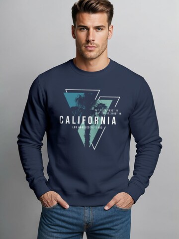 Neverless Sweatshirt 'California geometric' in Blue: front