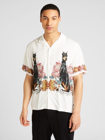 HUF Regular fit Button Up Shirt 'Best Boys' in White: front