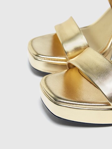 Pull&Bear Strap Sandals in Gold