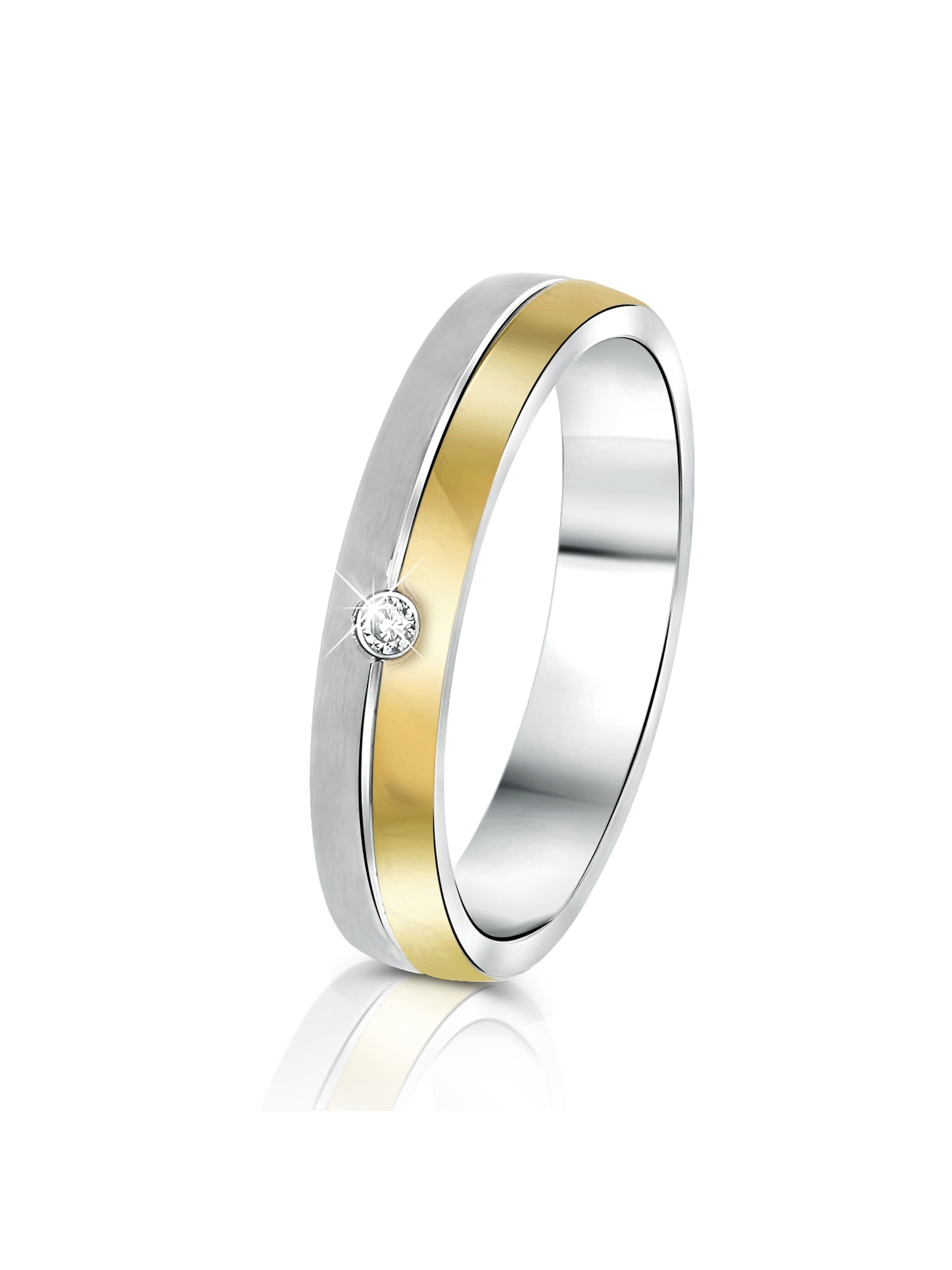 Lucardi Ring 'Praag' in Zilver: voorkant