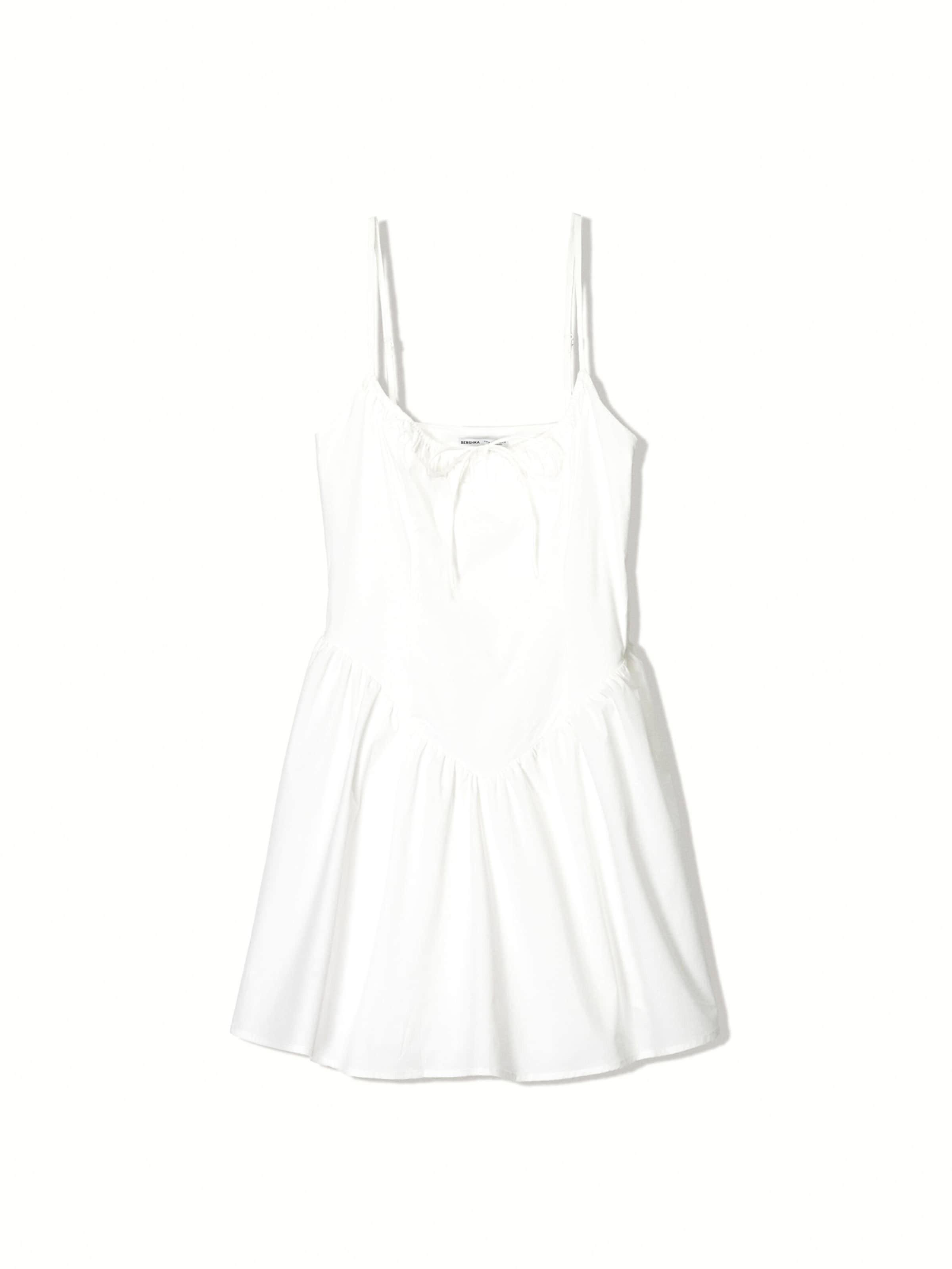 Bershka Obleka | bela barva: sprednja stran